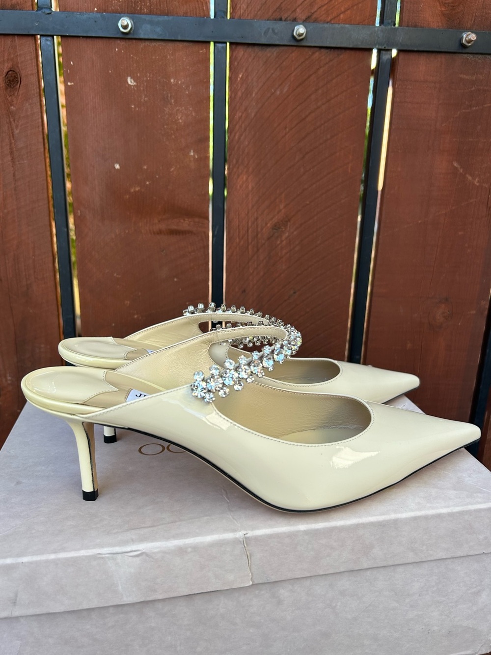 Jimmy Choo Bing 65 Off White Patent Leather 40.5EU NIB - Picture 2 of 14
